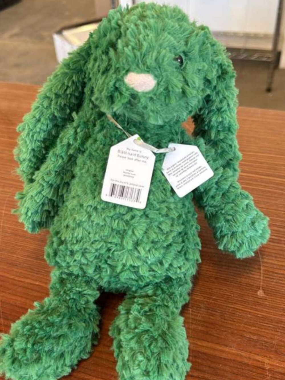 Jellycat Bashful Bunny Green Plush Rabbit NWT w/ Dust Bag Soft Stuffed Animal